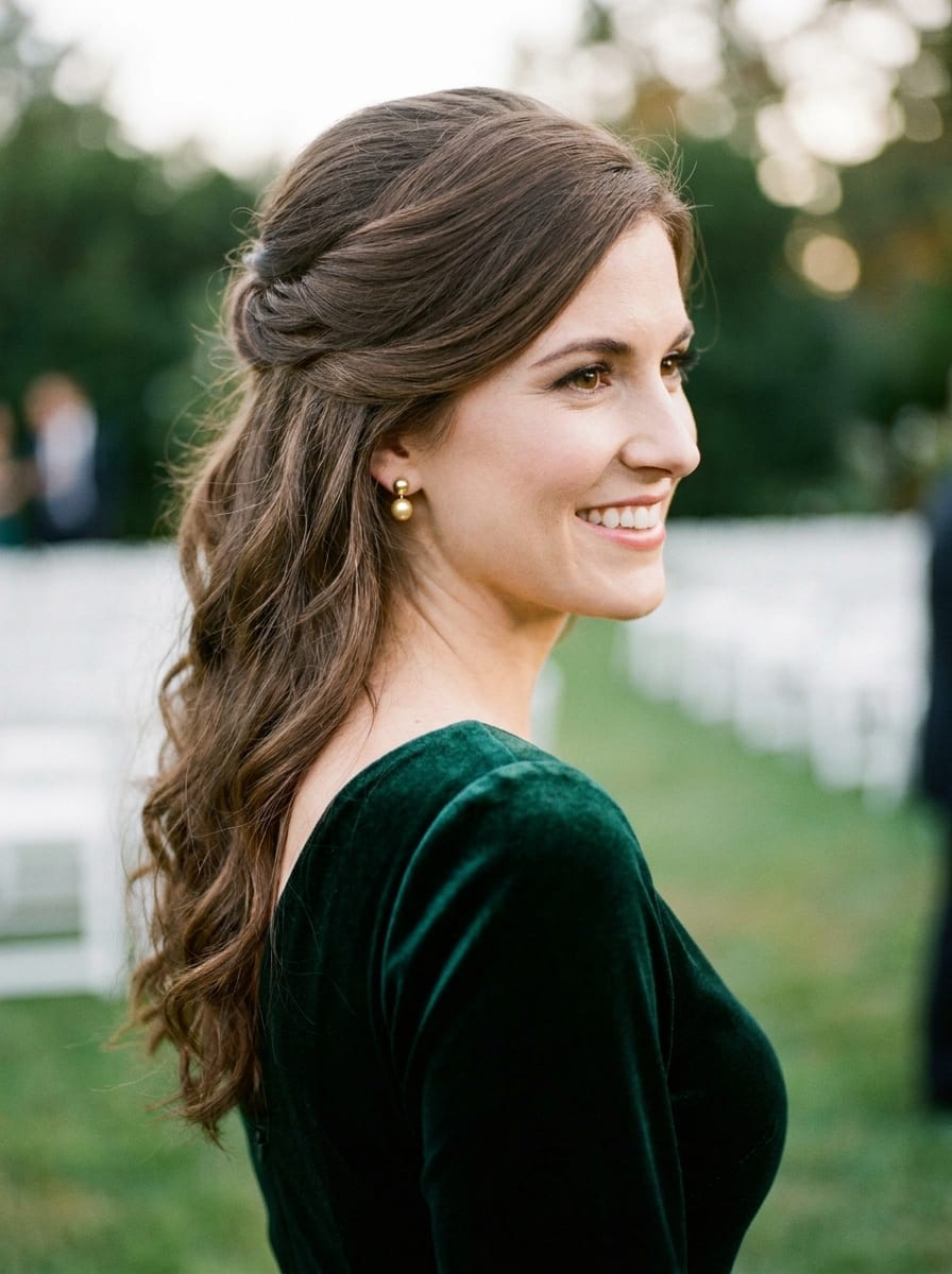 Elegante Half-up Frisur für Hochzeit oder Event - Half-up Frisur